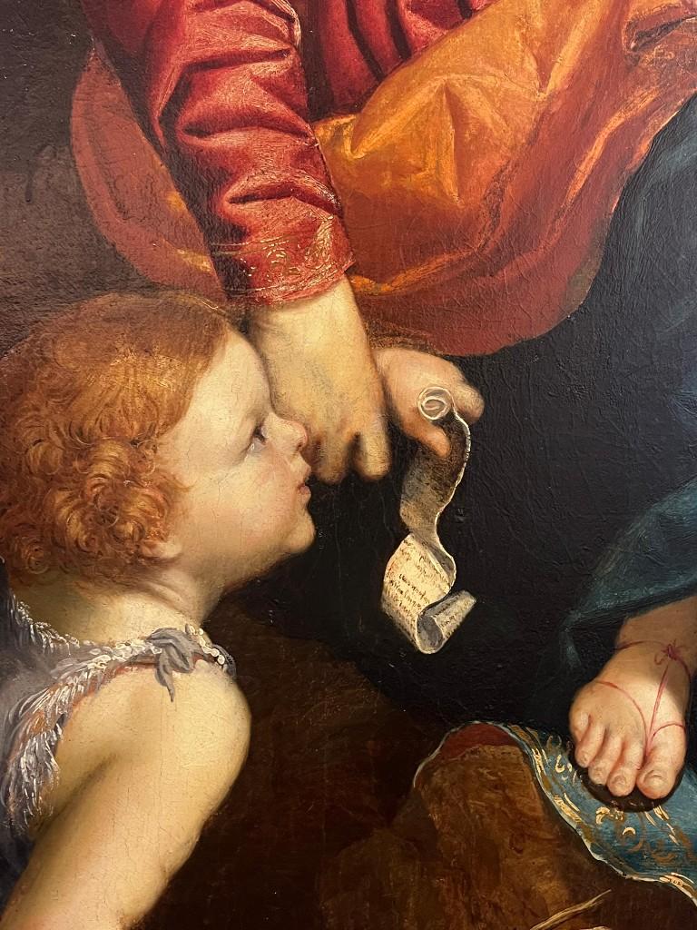 Detail from Parmigianino, *The Vision of Saint Jerome* (c. 1526–1527). Mannerist hand, mannerist suspense.